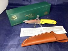 Moore Maker USA  3100UDP Fixed Blade Knife Yellow Delrin Handles 2018 NIB picture
