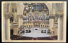 Vintage Postcard 1940 Memorial Church Interior Stanford University Palo Alto, CA picture