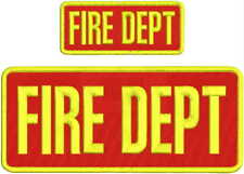 F I R E DEPT EMBROIDERY PATCH 4X10 and 2x5  HOOK ON BACK  RED/YELLOW picture