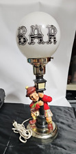 Vintage BAR Drunk Scottish Man Kilt Street Lamp Post Round Glass Globe WORKS picture