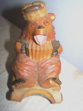 G. DeBrekht Hand Carved & Painted Wood Accordian Bear Figurine Russia #57411 picture