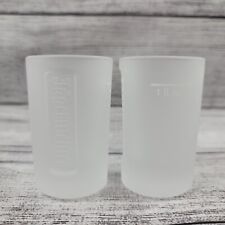 2x Jagermeister Frosted Shot Glass W/ Logo on Bottom 2 3/4