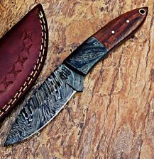 beautiful damascus steel skinner filet style  handle made of rose wood + Sheath  picture