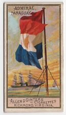 1888 Naval Flag Tobacco Card N17 Allen & Ginter Vice Admiral Paraguay Cigarettes picture