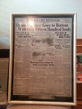 Framed Official Miami Herald Commemorative Front Page April 16 1912. picture