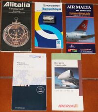 5x INTERNATIONAL EDITION TIMETABLE. IBERIA-ALITALIA-AIR FRANCE-AIR MALTA-OLYMPIC picture