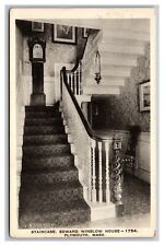 Plymouth, MA Massachusetts, Edward Winslow House Staircase, 1944 Linen Postcard  picture