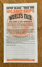 Vintage Colgate Toiletry Contest Entry Blank World's Fair New York San Francisco picture