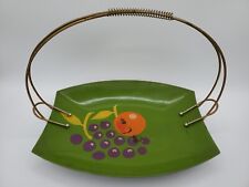 Vintage Hand Painted Quon-Quon Serving Tray w/Handle Japan Green & Purple Fruit picture