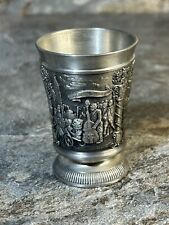 Vintage Rein Zinn Bleifrei Germany Pewter Embossed Shot Glass Music Castle picture