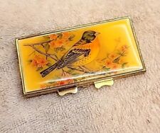Vintage Ornate Pocket Compact Mirror With Bird picture