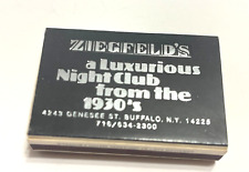 Vintage Matchbook Collectible Ephemera ZIEGFELD'S NIGHT CLUB FROM THE 1930'S picture
