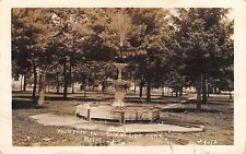 Belmond Iowa~Sunnyside Park~Spraying Water Fountain~Homes Thru Trees~1913 RPPC picture