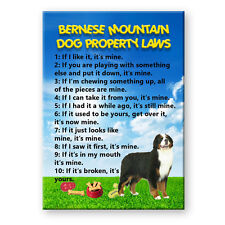 BERNESE MOUNTAIN DOG Property Laws MAGNET Steel Cased picture