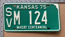 1975 Kansas license plate SV M 124 YOM DMV Stevens Ford Chevy Dodge 15217 picture