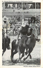Stryker's Rodeo Gloss Series Postcard 21 Howard McCrory Cowboys Bulldogging picture