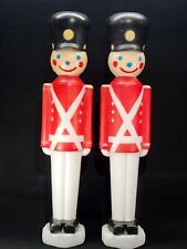 Pair Vintage Empire Blow Mold Toy Soldier / Soldiers 31 Inches Tall Lot Of 2 picture