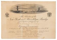 1883 Invitation to Brooklyn Bridge Opening Ceremonies picture