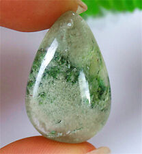 33x22x9mm Natural Green Ghost Crystal Quartz Teardrop Reiki Pendant BY7333 picture