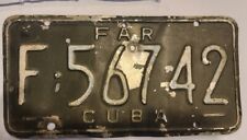 Rare Original Obsolete Cuba Cuban License Plate FAR ARMY picture