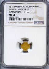1875 1/2 IND CALIFORNIA GOLD, BG-933 HYBRID / NGC MS61 RARE VARIETY picture