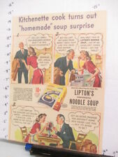 newspaper ad 1943 American Weekly Lipton's Continental noodle soup mix DAD picture