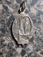 Vintage Catholic Our Lady Of Lourdes Mary St Bernadette Pray For Us Medal  picture