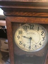 Antique Wall Time Clock International Time Recording RARE vintage picture