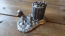 Vintage Michael Ricker PEEING PUPPY DOG Solid Pewter Signed Statue Sculpture 5