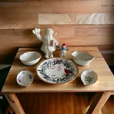 Lot of 7 Lenox items Figures of Santa Claus and a snowman, a plate and others picture