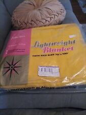 Vtg NEW in bag PENNEYS FASHION MANOR Lightweight TWIN BED Blanket 70x100 Yellow picture
