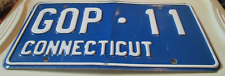 VINTAGE CONNECTICUT vanity GOP 11 License Plate Tag Republican Political picture