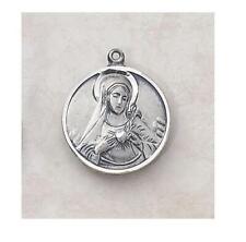 Sterling Immaculate Heart Patron Saint Medal Size 0.75 in H with 18 in Chain picture