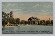 Postcard Hampton Normal Agricultural Institute Chapel Academic Bld Virginia 1917 picture