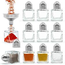 24 Pack 0.5oz Small Cube Glass Salt and Pepper Shakers with Stainless Steel Top picture