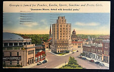 Macon Georgia Downtown Buildings Postcard c1940 picture