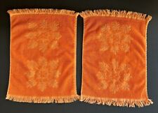 Vintage Bathroom Hand Towels Orange Fringe Cannon Royal Family Snowflake picture