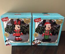 2 Mickey and Minnie Mouse DISNEY 3.5 Light Up Christmas Airblown Inflatables picture