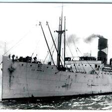 c1940s SS La Perla Cargo Steamship Real Photo RPPC WWII Navy Used USS Cygnus A9 picture