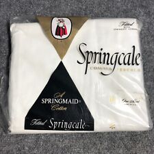 Vtg Springmaid Springcale Sheet White Combed Percale Double Fitted Sheet USA NIP picture