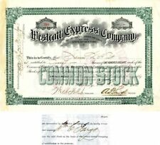Westcott Express Co. Signed by Wm. C. Fargo - Stock Certificate - Autographed St picture