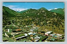 Estes Park CO-Colorado, Aerial Town View, Rocky Mountains Vintage c1985 Postcard picture