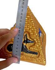Egyptian Great Pyramid of Giza the tomb of pharaoh Khufu Stone Gold paint 7inch picture