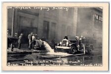 c1905 Pumping Flooded Basement Fireman Great Flood Hartford Connecticut Postcard picture