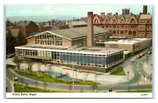 Postcard Public Baths, Wigan unused W8 picture