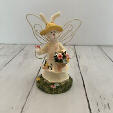 VINTAGE K'S COLLECTION Bunny Rabbit Decor  Figurine Butterfly 🦋 GARDEN BUNNY 🌷 picture