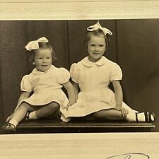 Antique/Vintage Cabinet Card Photograph Adorable Little Girl Sisters picture