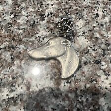 1982 I Love My Greyhound Rawcliffe Pewter Keychain Key Ring picture