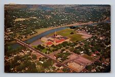 Aerial View North High School Wichita Kansas Little Arkansas River Postcard picture