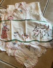 Embroidered vintage linen LOT picture